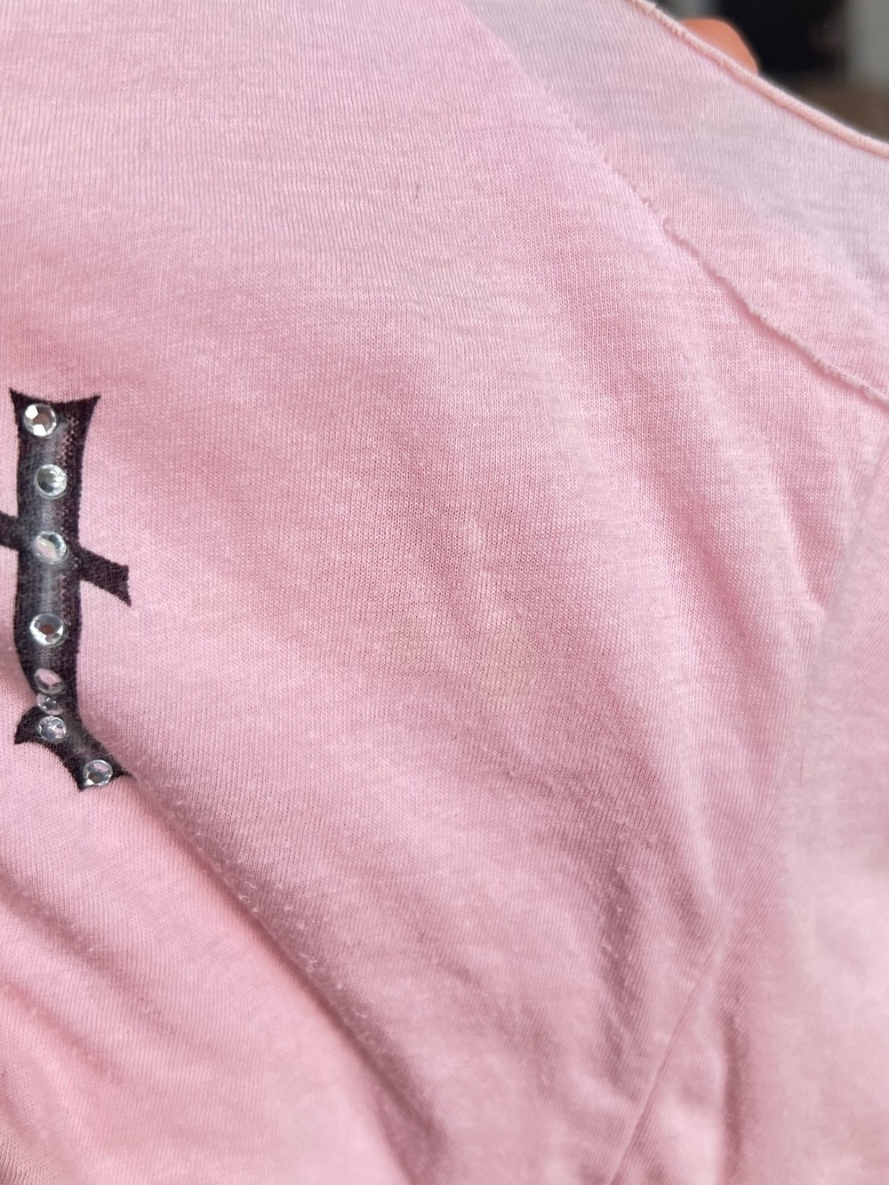 Faith Connexion Y2K Rhinestone Graphic Racerback Tank Top Pink S - Picture 12 of 13